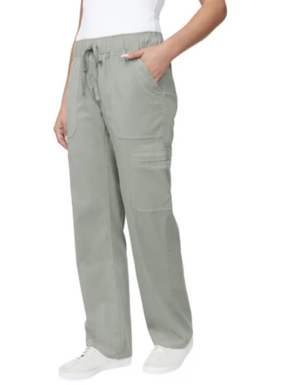 New Buffalo David Bitton Wide-Leg Drawstring Cargo Pants in Sage Size Large NWT